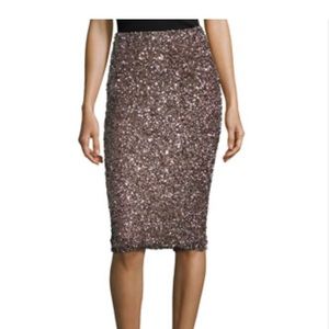 Parker Black Label Chocolate Brown Sequin Skirt size 2